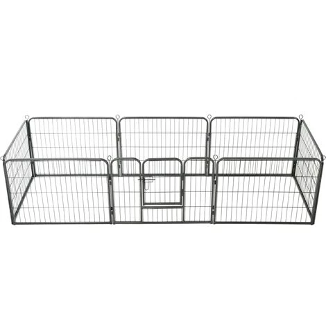 Parc Pour Chiens Acier Noir 8 Panneaux 60x80 Cm VidaXL 1 Parc Pour Chiens Acier Noir 8 Panneaux 60x80 Cm VidaXL