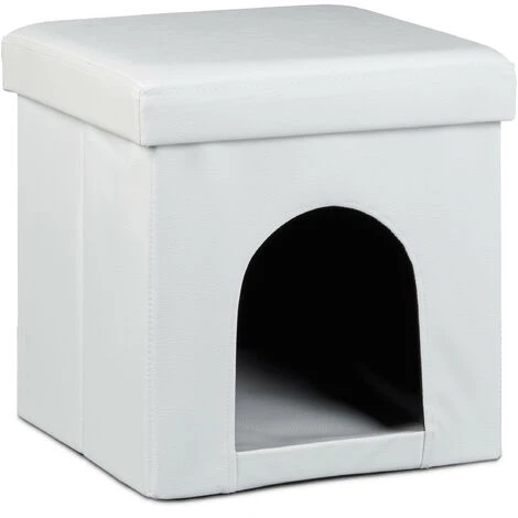 RELAXDAYS 2x Pièces Home Sweet Hund M Avec Un Tabouret Niche Pour Chien Et Une Double Gamelle, Blanc 2 RELAXDAYS 2x Pièces Home Sweet Hund M Avec Un Tabouret Niche Pour Chien Et Une Double Gamelle, Blanc – Image 2