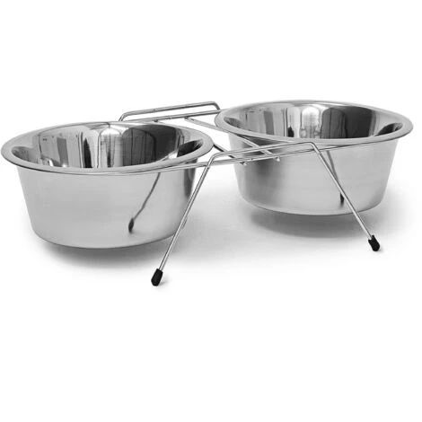 RELAXDAYS 2x Pièces Home Sweet Hund M Avec Un Tabouret Niche Pour Chien Et Une Double Gamelle, Blanc 3 RELAXDAYS 2x Pièces Home Sweet Hund M Avec Un Tabouret Niche Pour Chien Et Une Double Gamelle, Blanc – Image 3