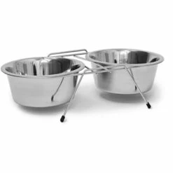 RELAXDAYS 2 Pièces Home Sweet Hund L Avec Un Tabouret Niche Pour Chien Et Une Double Gamelle, Noir -Niche, chenil, enclos et parc pour chien Soldes 2022 10367679 3