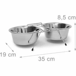 RELAXDAYS 2 Pièces Home Sweet Hund L Avec Un Tabouret Niche Pour Chien Et Une Double Gamelle, Noir -Niche, chenil, enclos et parc pour chien Soldes 2022 10367679 5