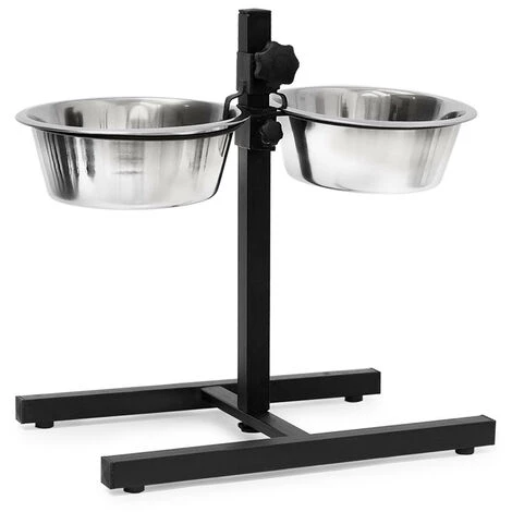 RELAXDAYS 2 Pièces Home Sweet Hund Deluxe L Avec Un Tabouret Niche Pour Chien Et Une Double Gamelle Hauteur Réglable, Noir 3 RELAXDAYS 2 Pièces Home Sweet Hund Deluxe L Avec Un Tabouret Niche Pour Chien Et Une Double Gamelle Hauteur Réglable, Noir – Image 3