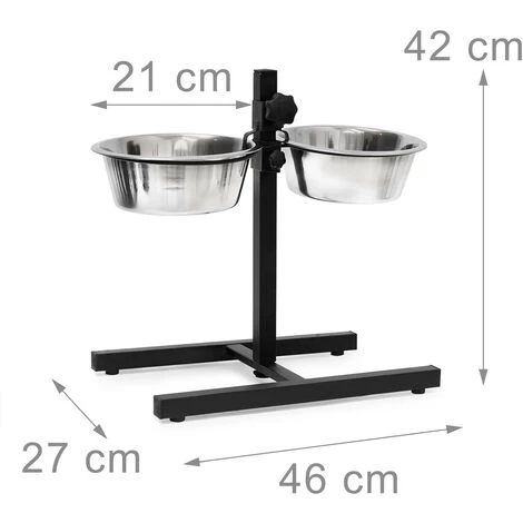 RELAXDAYS 2 Pièces Home Sweet Hund Deluxe L Avec Un Tabouret Niche Pour Chien Et Une Double Gamelle Hauteur Réglable, Noir 5 RELAXDAYS 2 Pièces Home Sweet Hund Deluxe L Avec Un Tabouret Niche Pour Chien Et Une Double Gamelle Hauteur Réglable, Noir – Image 5