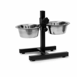 RELAXDAYS 2 Pièces Home Sweet Hund Deluxe M Avec Un Tabouret Niche Pour Chien Et Une Double Gamelle Hauteur Réglable, Noir -Niche, chenil, enclos et parc pour chien Soldes 2022 11517809 3