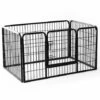 HOMCOM Luxe Parc Enclos Acier 125L X 80l X 70H Cm 4 Panneaux Et 1 Porte Pour Chiens Noir - Noir