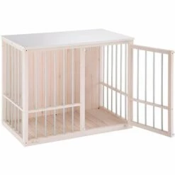 Ferplast DOG FORT Niche D'intérieur En Bois FSC Avec Barres En Aluminium. Variante DOG FORT - Mesures: 100.5 X 59 X H 82.5 Cm - Blanc - Blanc 8 Ferplast DOG FORT Niche D'intérieur En Bois FSC Avec Barres En Aluminium. Variante DOG FORT - Mesures: 100.5 X 59 X H 82.5 Cm - Blanc - Blanc -Niche, chenil, enclos et parc pour chien Soldes 2022 12744100 4