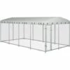 VidaXL Chenil Extérieur Avec Toit Pour Chiens 8x4x2,3 M - Argent