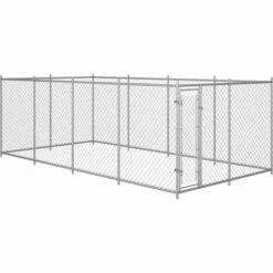 VidaXL Chenil Extérieur Pour Chiens 8 X 4 X 2 M - Argent