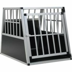 VIDAXL Cage Pour Chien Avec Une Porte 65 X 91 X 69,5 Cm - Accessoires Pour Chiens - Niches Pour Chiens - Argent - Argent