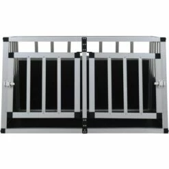 VIDAXL Cage Pour Chien à Double Porte 89 X 69 X 50 Cm - Accessoires Pour Chiens - Niches Pour Chiens - Argent - Argent -Niche, chenil, enclos et parc pour chien Soldes 2022 14270871 4