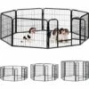 Relaxdays Enclos Pour Chiots, Petits Chiens, Chiots, Pour L’intérieur, Stable, Extérieur, Parc, Taille M, Noir