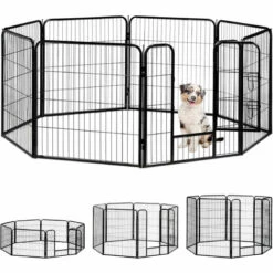 Relaxdays Enclos Pour Chiots, Petits Chiens, Chiots, Pour L’intérieur, Stable, Extérieur, Parc, Taille L, Noir