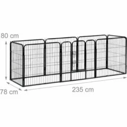 Relaxdays Enclos Pour Chiots, Petits Chiens, Chiots, Pour L’intérieur, Stable, Extérieur, Parc, Taille L, Noir -Niche, chenil, enclos et parc pour chien Soldes 2022 14807296 5