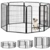 Relaxdays Enclos Pour Chiots, Petits Chiens, Chiots, Pour L’intérieur, Stable, Extérieur, Parc, Taille XL, Noir