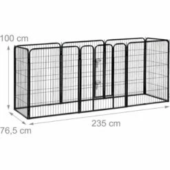 Relaxdays Enclos Pour Chiots, Petits Chiens, Chiots, Pour L’intérieur, Stable, Extérieur, Parc, Taille XL, Noir -Niche, chenil, enclos et parc pour chien Soldes 2022 14807310 5