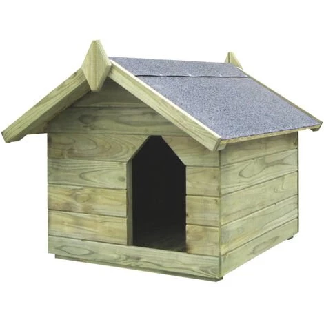 VidaXL Niche De Jardin Et Toit Ouvrant Pour Chiens Pin Impregne FSC 1 VidaXL Niche De Jardin Et Toit Ouvrant Pour Chiens Pin Impregne FSC