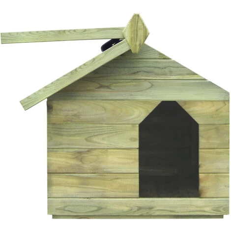 VidaXL Niche De Jardin Et Toit Ouvrant Pour Chiens Pin Impregne FSC 5 VidaXL Niche De Jardin Et Toit Ouvrant Pour Chiens Pin Impregne FSC – Image 5