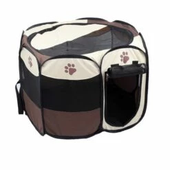 OOBEST Parc Pour Chien Chat Pliable Café -Niche, chenil, enclos et parc pour chien Soldes 2022 15361910 5