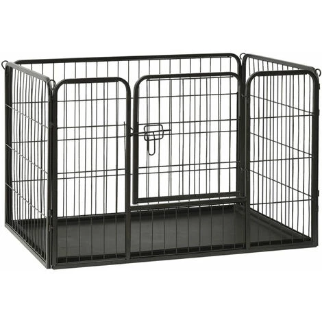 VidaXL Parc Pour Chiots Acier 93 X 63 X 61 Cm 1 VidaXL Parc Pour Chiots Acier 93 X 63 X 61 Cm