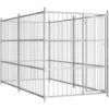 VidaXL Chenil D'extérieur Pour Chiens 300x150x185 Cm - Argent