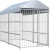 VidaXL Chenil D'extérieur Avec Toit Pour Chiens 300 X 150 X 200 Cm - Argent