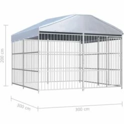 VidaXL Chenil D'extérieur Avec Toit Pour Chiens 300 X 300 X 200 Cm - Argent 9 VidaXL Chenil D'extérieur Avec Toit Pour Chiens 300 X 300 X 200 Cm - Argent -Niche, chenil, enclos et parc pour chien Soldes 2022 16123178 5