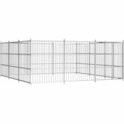VidaXL Chenil D'extérieur Pour Chiens 450 X 450 X 185 Cm - Argent