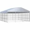 VidaXL Chenil D'extérieur Avec Toit Pour Chiens 450 X 450 X 200 Cm - Argent