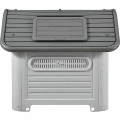 Niche PVC Avec Trou D'Aération Gris Et Noir 87 X 72 X 75,5 Cm [en.casa] -Niche, chenil, enclos et parc pour chien Soldes 2022 16436558 3