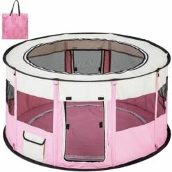 HELLOSHOP26 Parc à Chiots 114 X 60,5 Cm Avec Sol Amovible Rose - Rose