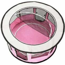 HELLOSHOP26 Parc à Chiots 114 X 60,5 Cm Avec Sol Amovible Rose - Rose -Niche, chenil, enclos et parc pour chien Soldes 2022 17988422 3