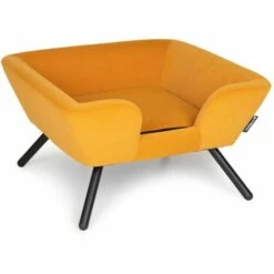 VADIGRAN Fauteuil En Velours Pour Chien Abbie Jaune Ocre