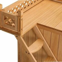CADOCA Niche Villa Pour Chiens Et/ou Chats En Bois Avec Terrasse - Brun - 64,5 X 54,5 X 53,5 Cm -Niche, chenil, enclos et parc pour chien Soldes 2022 18477260 4