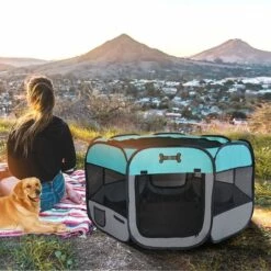 MC Star Oxford Enclos Pliable Grand Parc Pour Animaux Chiens, Chiots, Chats, Lapins, Cochons D'Inde à L'intérieur Ou à L'extérieur - 125x125x64cm - Vert - Vert -Niche, chenil, enclos et parc pour chien Soldes 2022 18657561 3