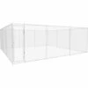 VidaXL Chenil Extérieur Pour Chiens Acier Galvanisé 570x570x185 Cm - Argent