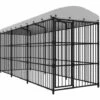 VidaXL Chenil D'extérieur Avec Toit Pour Chiens 450x150x210 Cm - Noir