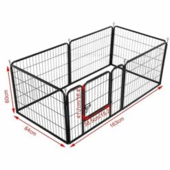 Yaheetech Parc Enclos Pour Chiens Chiot Lapin Rongeur Clôture En Métal Pour Exercice Pliable Hauteur 60cm, 6 Panneaux -Niche, chenil, enclos et parc pour chien Soldes 2022 19247059 5