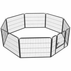 Yaheetech 8 Panneaux Parc Pour Chien 80 L X 60 H Cm Enclos Métal Pour Chiot Lapin Cochons Inde Petit Rongeur Pet Playpen