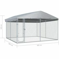 YOUTHUP Chenil Extérieur Avec Toit Pour Chiens 3,8x3,8x2,4 M 9 YOUTHUP Chenil Extérieur Avec Toit Pour Chiens 3,8x3,8x2,4 M -Niche, chenil, enclos et parc pour chien Soldes 2022 19526334 5