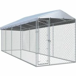 YOUTHUP Chenil Extérieur Avec Toit Pour Chiens 7,6x1,9x2,4 M