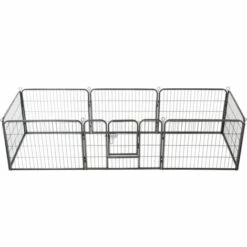 YOUTHUP Parc Pour Chiens 8 Panneaux Acier 60 X 80 Cm Noir