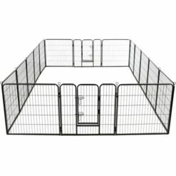 YOUTHUP Parc Pour Chiens 16 Panneaux Acier 80 X 80 Cm Noir 9 YOUTHUP Parc Pour Chiens 16 Panneaux Acier 80 X 80 Cm Noir -Niche, chenil, enclos et parc pour chien Soldes 2022 19532228 5