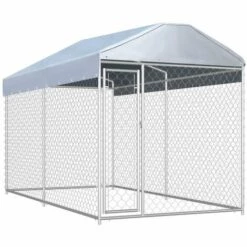 ASUPERMALL Chenil D'exterieur Avec Toit Pour Chiens 382x192x235 Cm