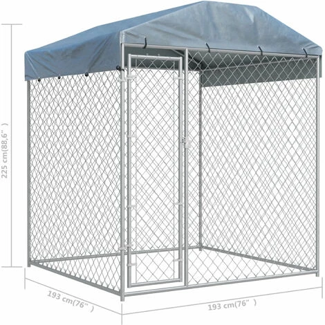 ASUPERMALL Chenil D'exterieur Avec Toit Pour Chiens 2x2x2,1 M 5 ASUPERMALL Chenil D'exterieur Avec Toit Pour Chiens 2x2x2,1 M – Image 5
