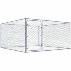 ASUPERMALL Chenil Exterieur Pour Chiens Acier Galvanise 2x2x1 M