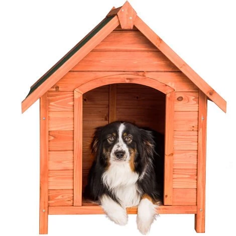 TECTAKE Niche Pour Chien En Bois Extèrieure Avec 1 Toit 72 Cm X 65 Cm X 83 Cm Marron - Marron 2 TECTAKE Niche Pour Chien En Bois Extèrieure Avec 1 Toit 72 Cm X 65 Cm X 83 Cm Marron - Marron – Image 2