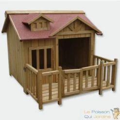 LE POISSON QUI JARDINE.FR Niche Pour Chiens Ou Chats,L, En Bois D'Épicéa, Longueur De 93,5 Cm. -Niche, chenil, enclos et parc pour chien Soldes 2022 1986530 4