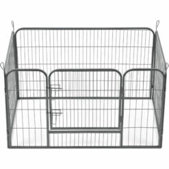 Enclos Parc Pour Animaux Avec Porte 125 X 85 X 70 Cm Acier Argenté [pro.tec] -Niche, chenil, enclos et parc pour chien Soldes 2022 20890179 3