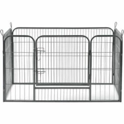Enclos Parc Pour Animaux Avec Porte 125 X 85 X 70 Cm Acier Argenté [pro.tec] -Niche, chenil, enclos et parc pour chien Soldes 2022 20890179 4