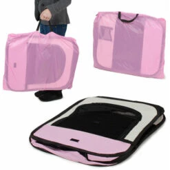 HELLOSHOP26 Parc à Chiots Chiens Enclos Pour Animaux Pliable Rose 125 X 125 X 64 Cm - Rose -Niche, chenil, enclos et parc pour chien Soldes 2022 2091247 3